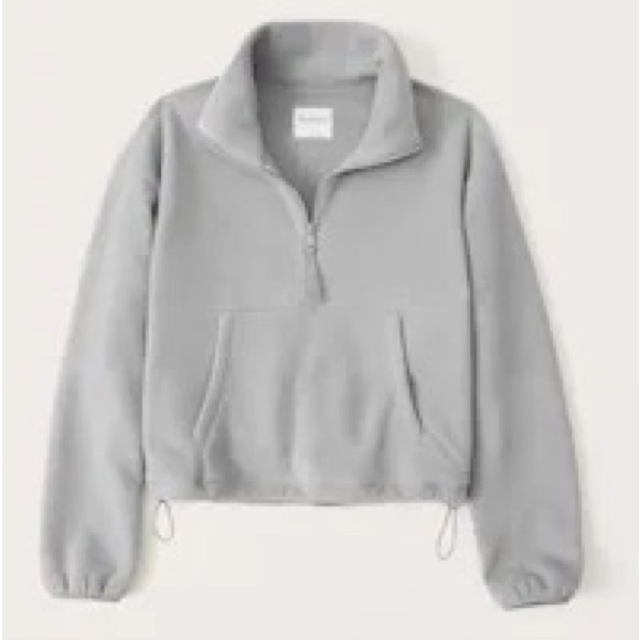 Abercrombie & Fitch Tops - Abercrombie & Fitch Gray Cinched Half-Zip Sweatshirt